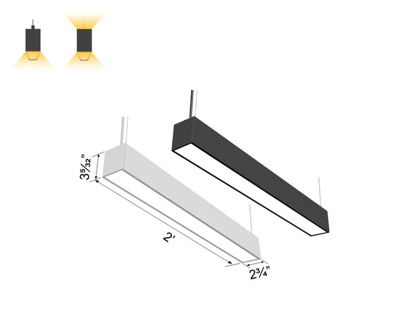 LED Linear Light - L8070 - Milky Flat Lens - 2ft Gl LED US Lighting