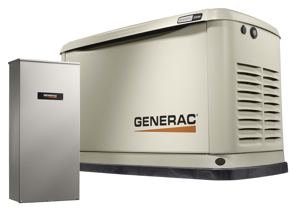 Generac home standby generator on a white background