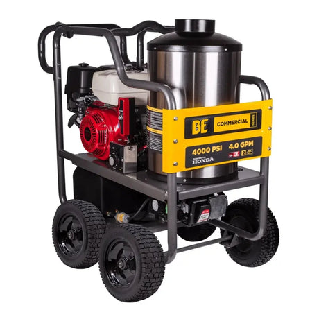 BE Power 4,000 PSI - 4.0 GPM Hot Water Pressure Washer with Honda GX390 Engine and General Triplex Pump - HW4013HG BE Power Equipment