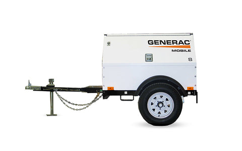 Generac Mobile Diesel Generator Trailer Mount, 2" Ball Hitch, MLG8K-STD