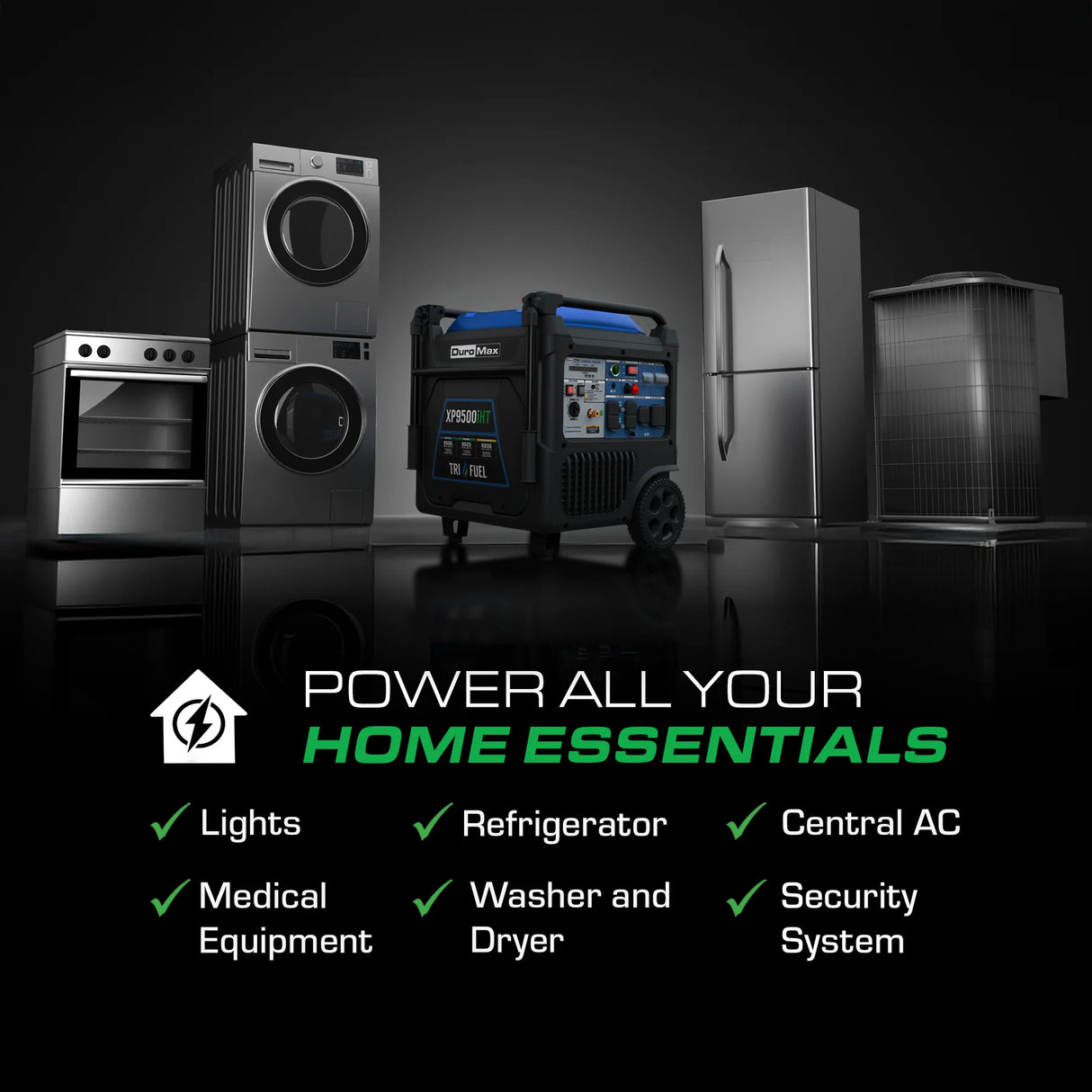 DuroMax 9,500 Watt Portable Tri Fuel Inverter Generator Mr. Volt, Inc.