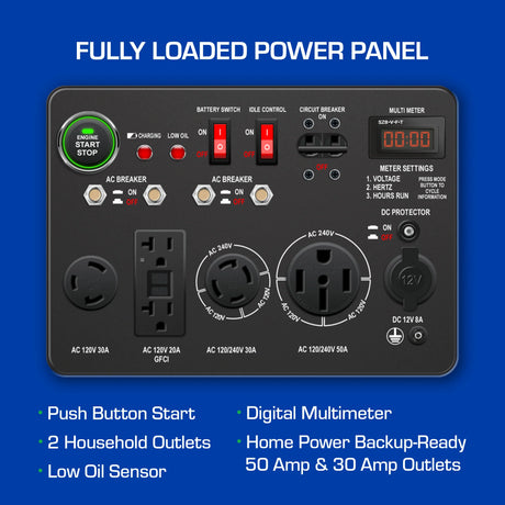 DuroMax XP13000EH Dual Fuel Portable Generator DuroMax