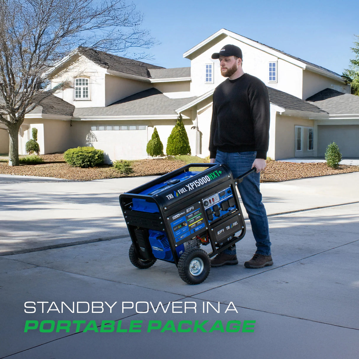 DuroMax XP15000HXT+ Tri-Fuel Portable Generator