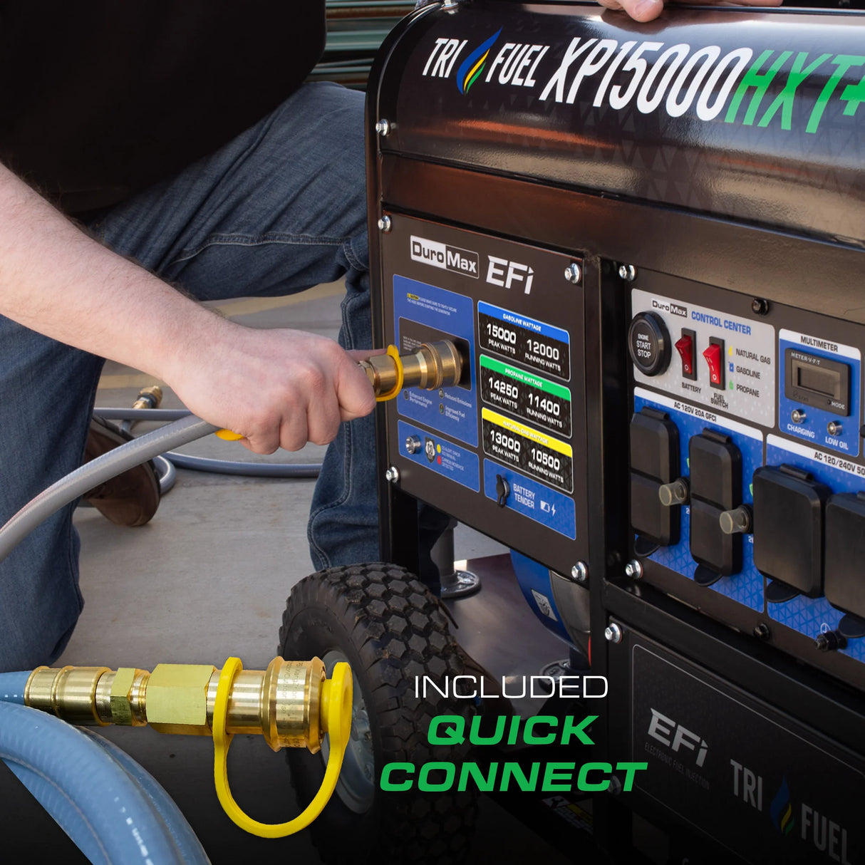 DuroMax XP15000HXT+ Tri-Fuel Portable Generator