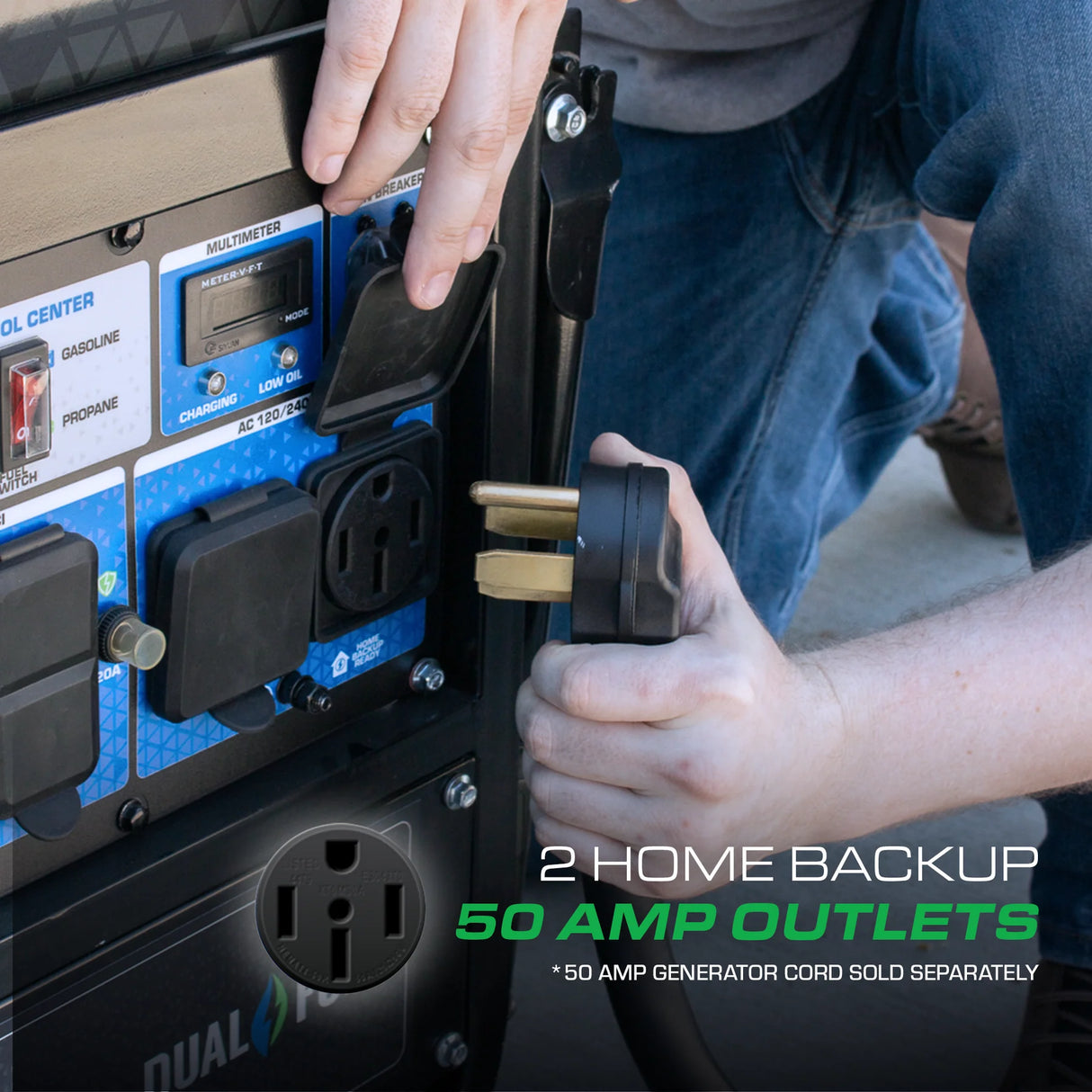 DuroMax 15,000 Watt Electric Start Dual Fuel EFI Portable Generator DuroMax