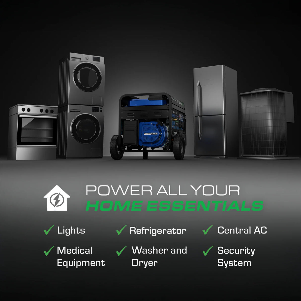DuroMax 15,000 Watt Electric Start Dual Fuel EFI Portable Generator DuroMax