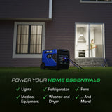 DuroMax 7,000 Watt Portable Tri Fuel Inverter Generator - Quiet, Low THD DuroMax