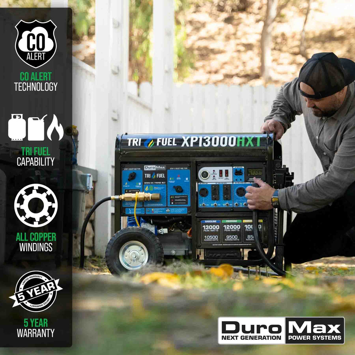 DuroMax XP13000HXT Tri-Fuel Portable Generator
