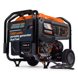 Generac GP7500 DF 49ST CO Portable Generator with Electric/Pull Start, Gasoline/LP, 7500/6800W Rated