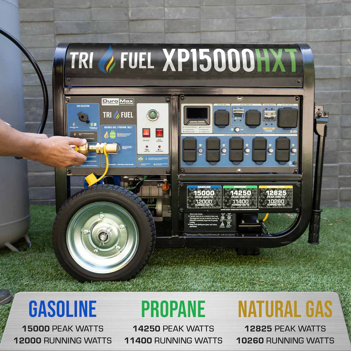 DuroMax XP15000HXT Tri-Fuel Portable Generator